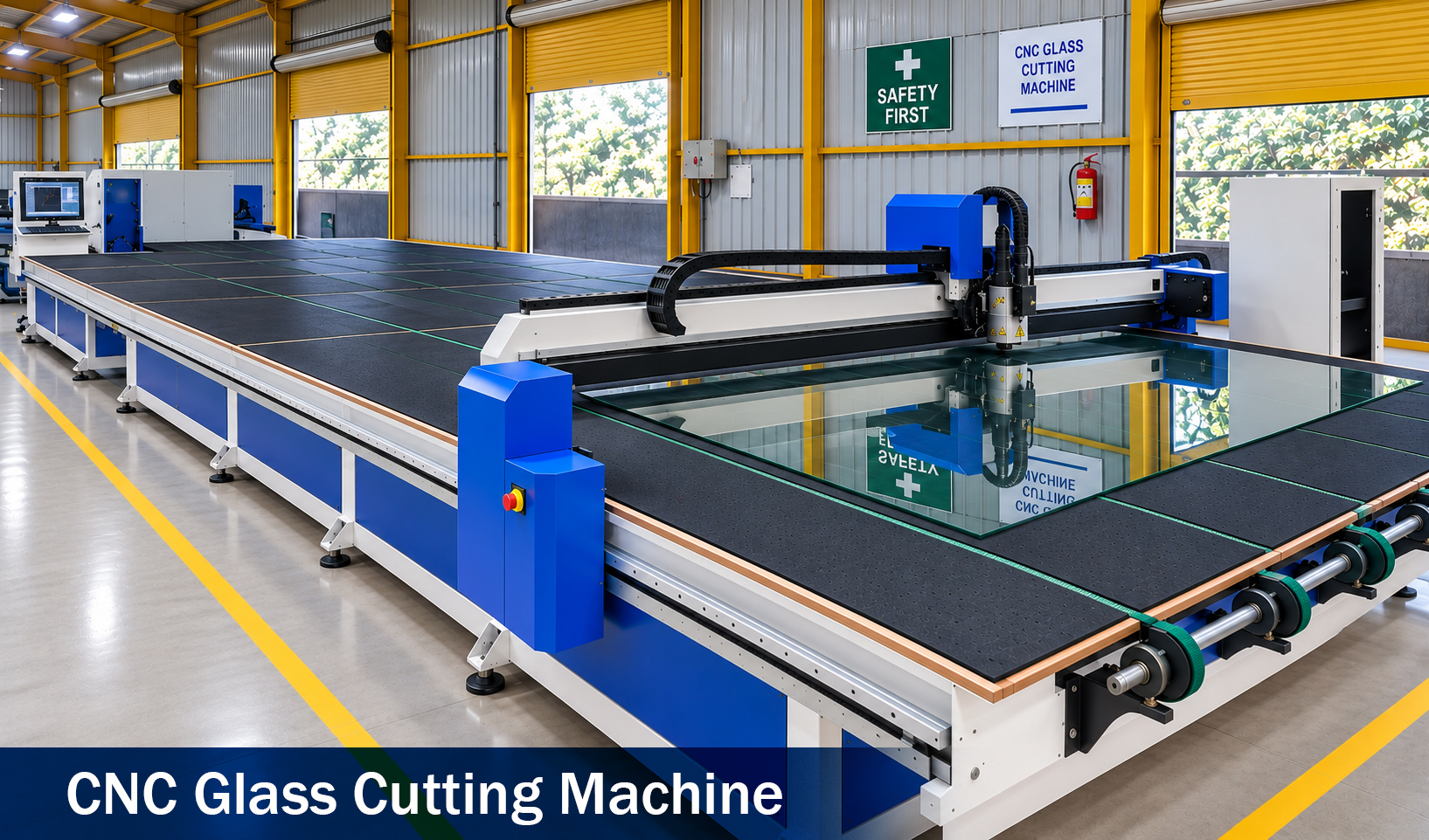 Classic Tuff CNC glass cutting machine on the factory floor